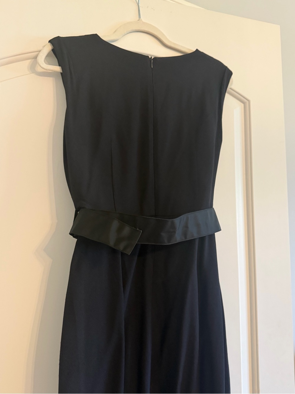 Vintage Prada Black Sleeveless Belted Midi Dress with Bow - Picture 6 of 8